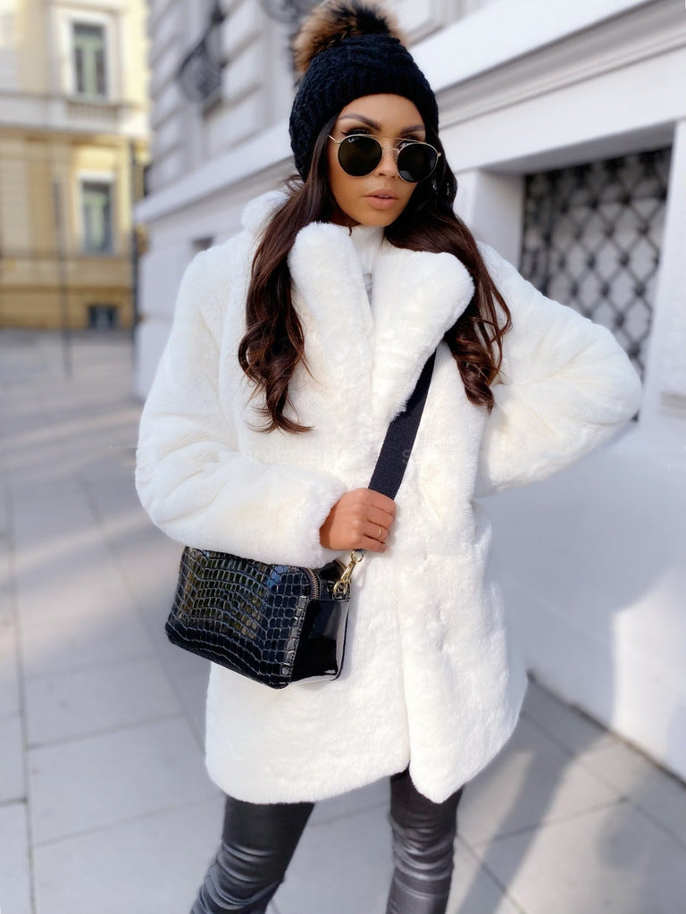 Pure Color Fur Jacket