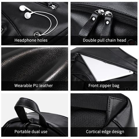 USB Charging Leather Backpacks