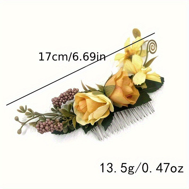 Elegant Fabric Roses Hair Combs