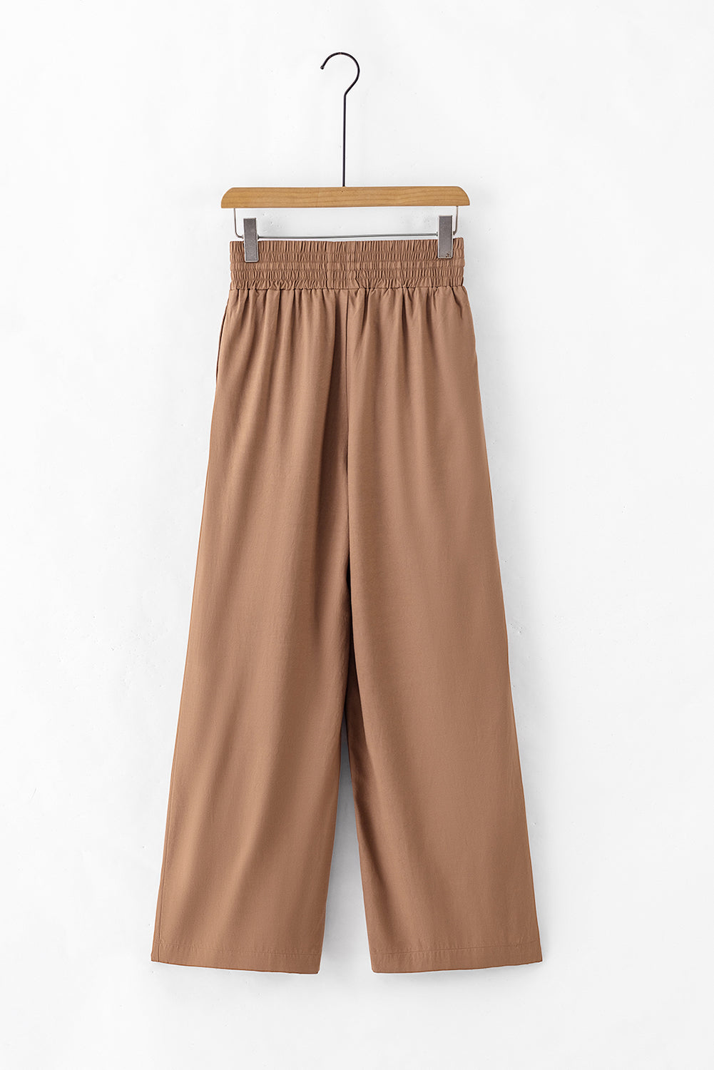 Drawstring Elastic Waist Casual Wide Leg Pants