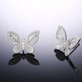 CZ Butterfly Post Earrings Silver Bazaare Mart CZ Butterfly Stud Earrings