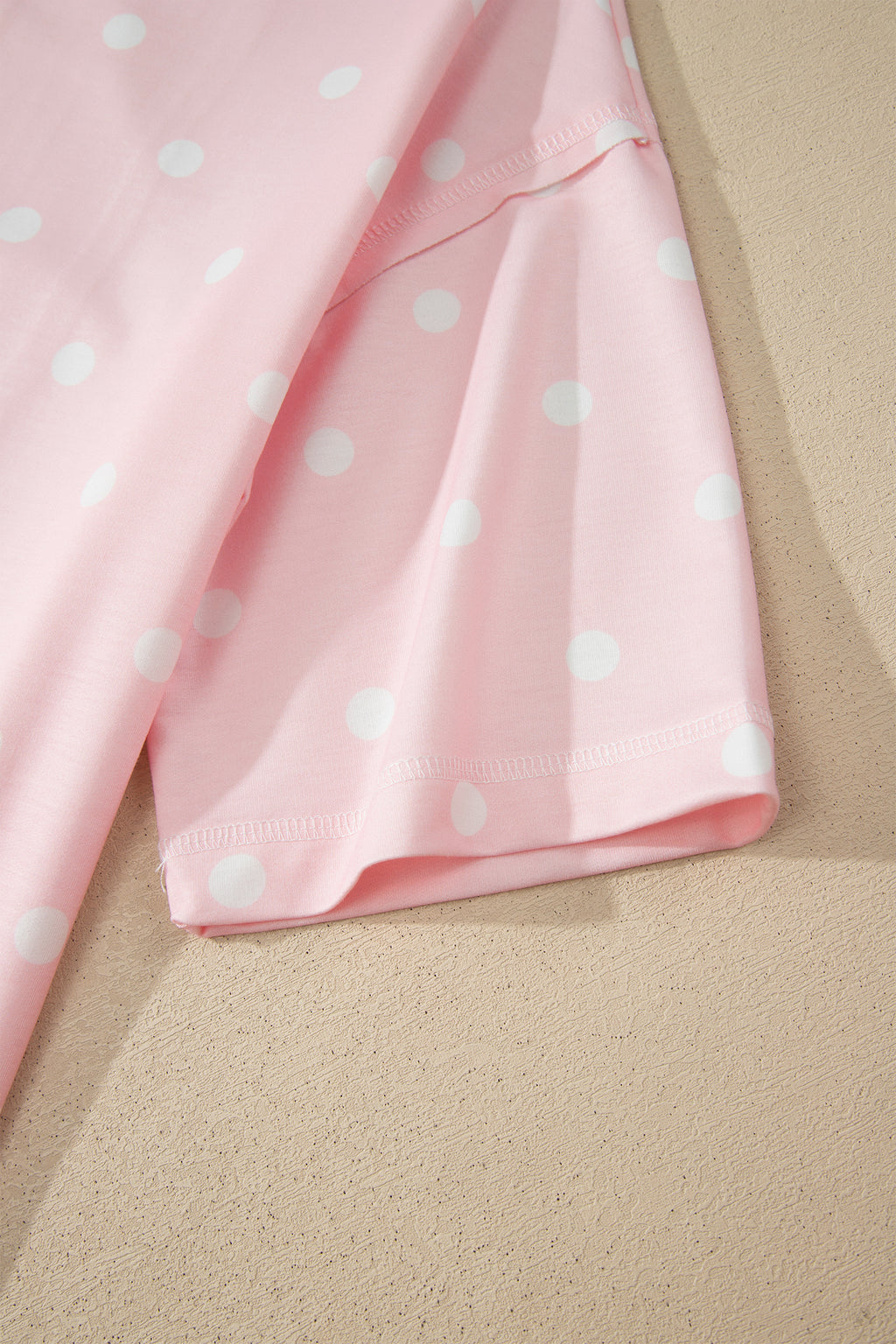 Women’s Polka Dot Shorts Set – Exposed Seam Tee & Drawstring Shorts Outfit Dear-Lover Dropshipping Two Piece Sets/Short Sets