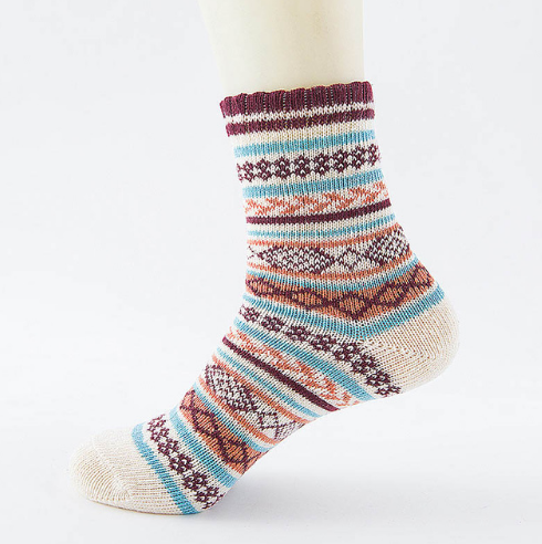 Striped Winter Wool Socks