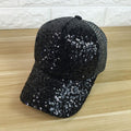 Sequin Baseball Cap Black Adjustable Bazaare Mart Sequin Cap