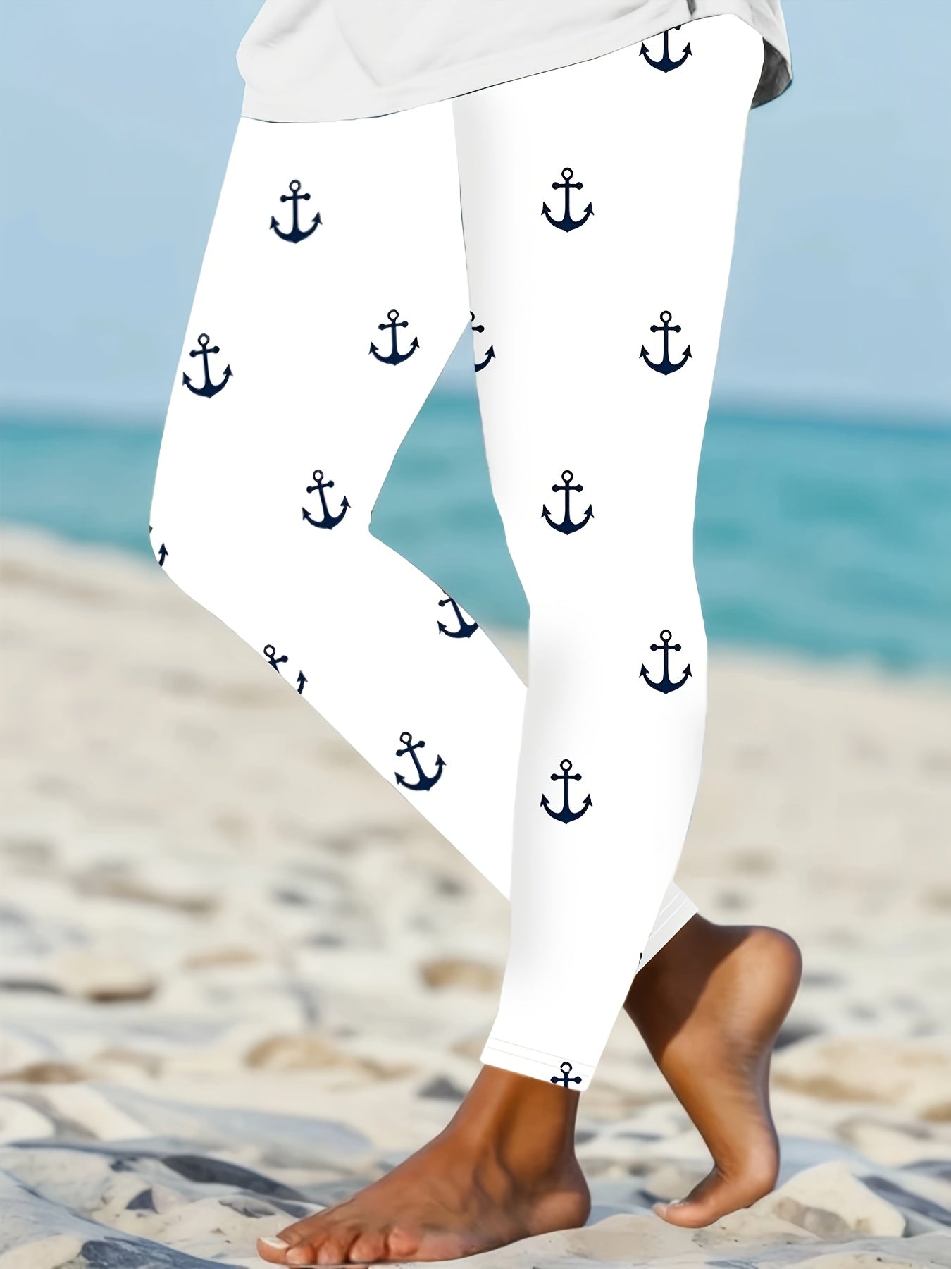 Nautical Anchor Print Leggings