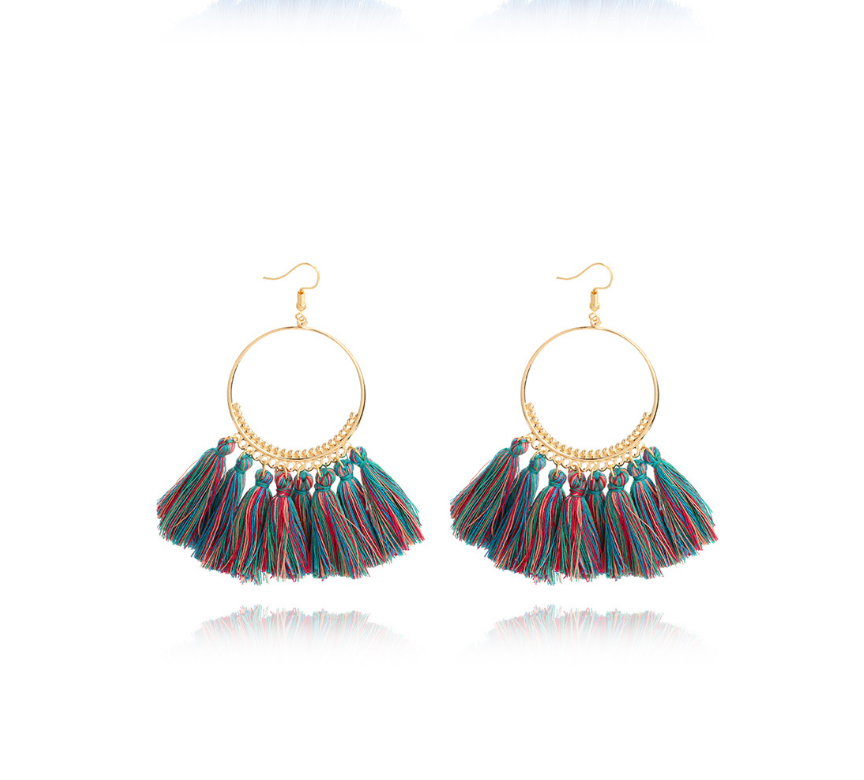 Big Round Fringe Drop Earrings