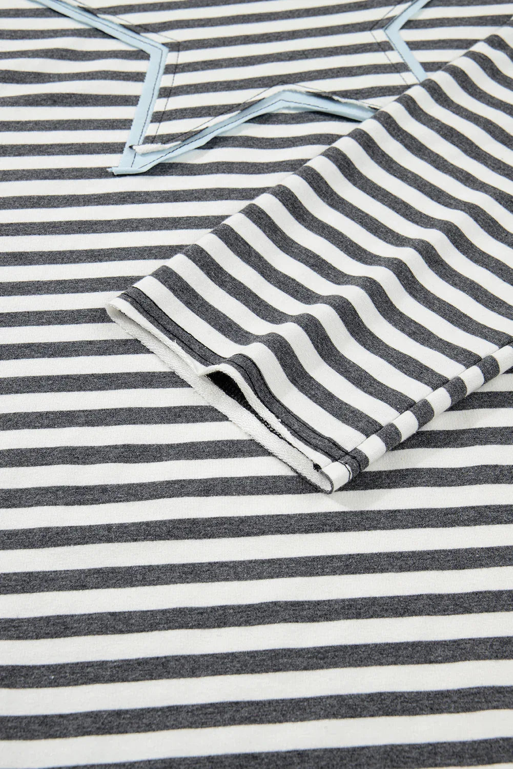 Gray Stripes and Stars Plus Size Long Sleeve Top Bazarre Mart Plus Size/Plus Size Tops/Plus Size Long Sleeve Tops