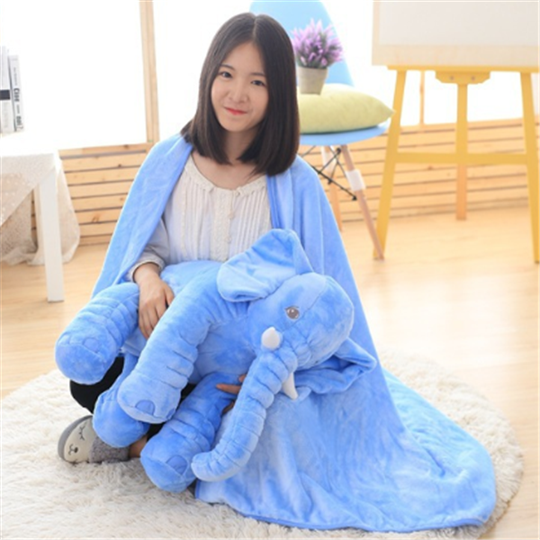 Large Stuffed Blue Elephant with a matching blanket