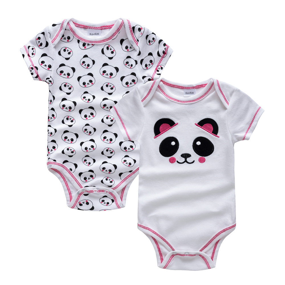 Short Sleeve Panda Onesie 2pk