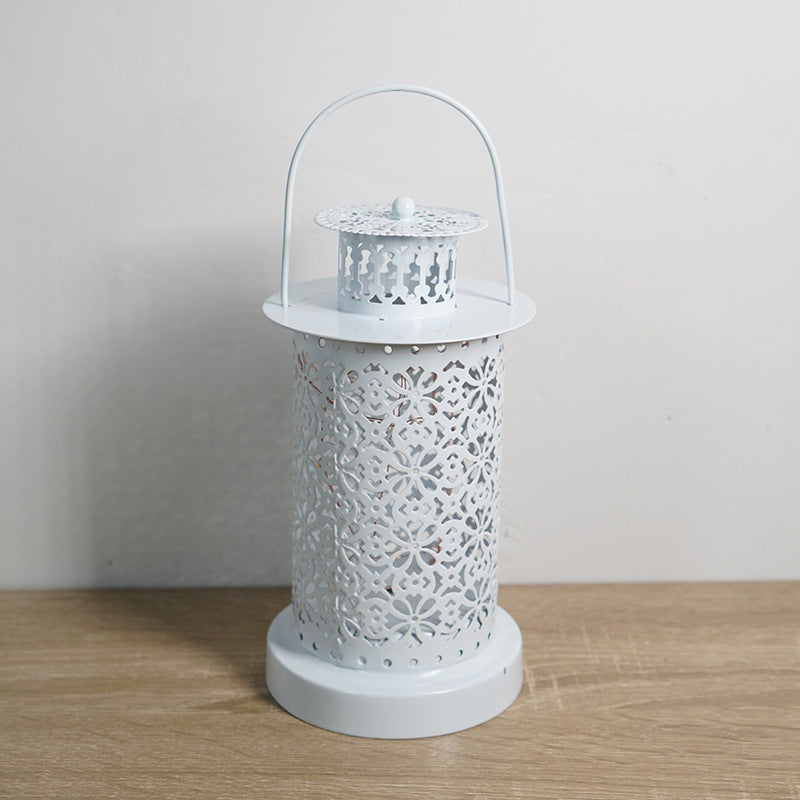 White Floral Pattern  Lantern