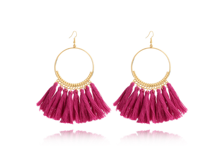 Big Round Fringe Drop Earrings