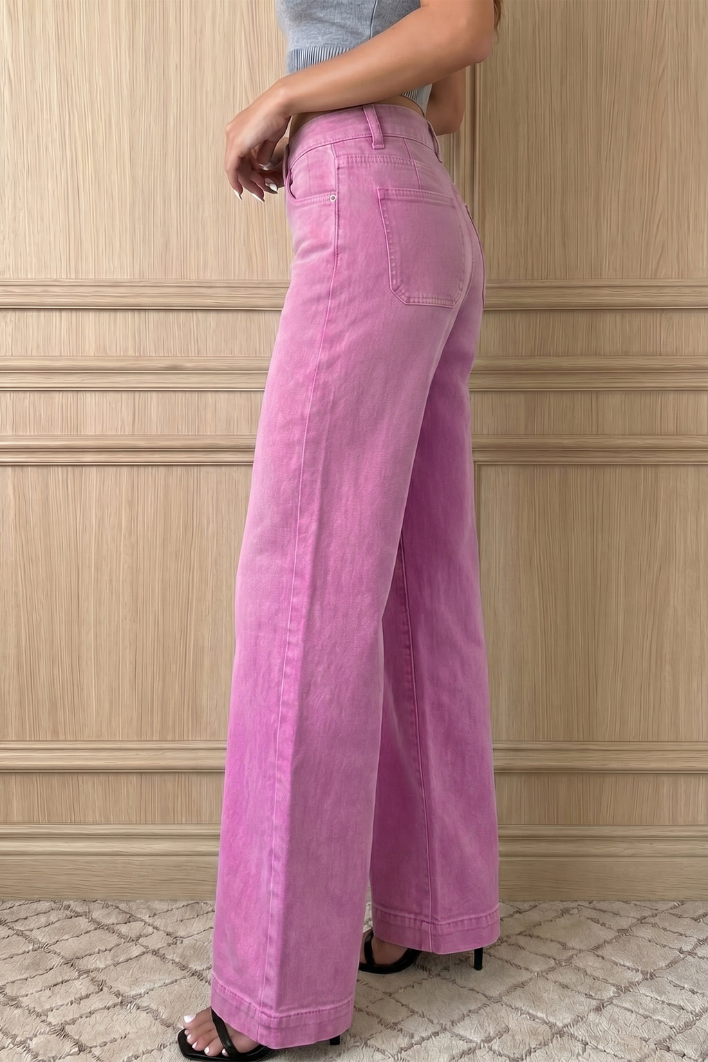 2-Button High Waist Flared Bottom Jeans Bazaare Mart Bottoms/Jeans