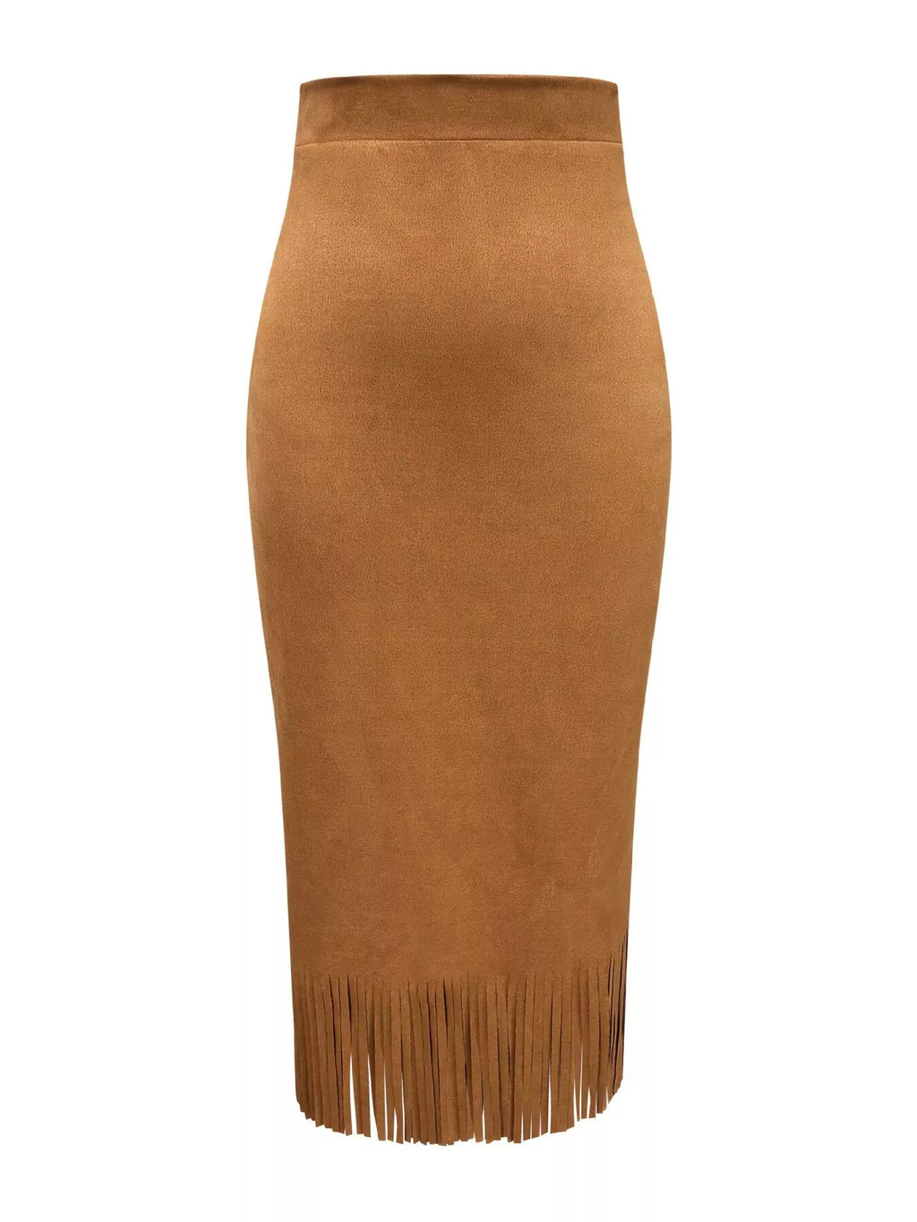 Suede Fringe Midi Skirt Trendsi Suede Fringe Midi Skirt