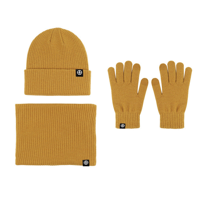 Three-piece Alpaca Fleece Hat Scarf Gloves Set