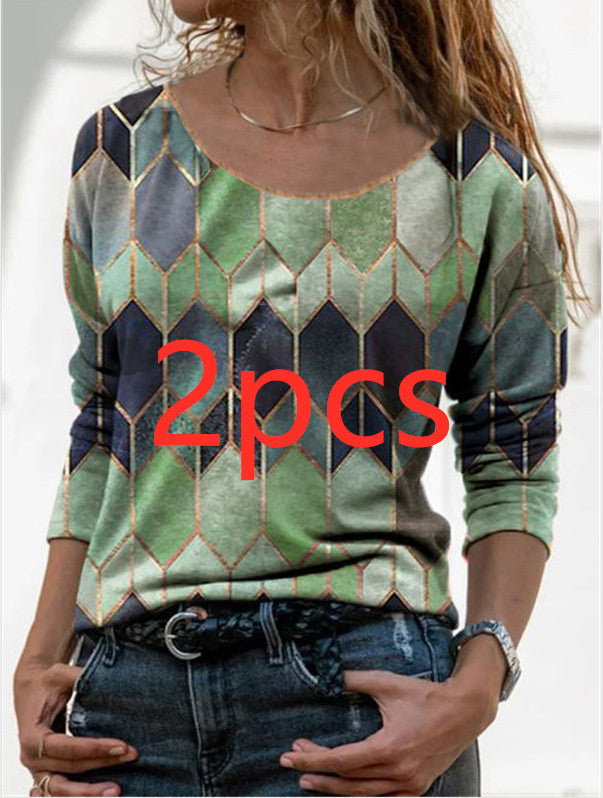 Long Sleeve Geo T-shirt