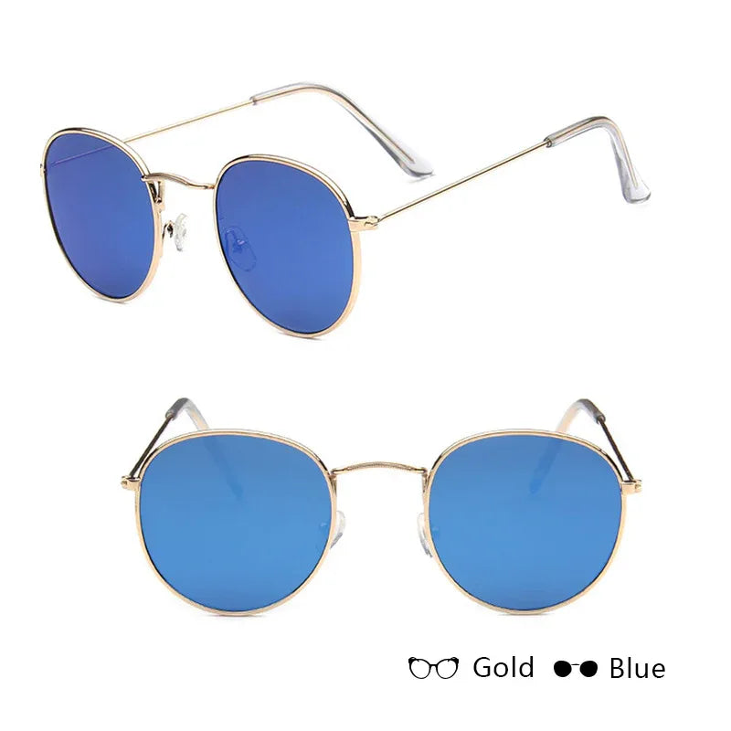 Women Retro Sunglasses Gold+blue Bazaare Mart Sunglasses