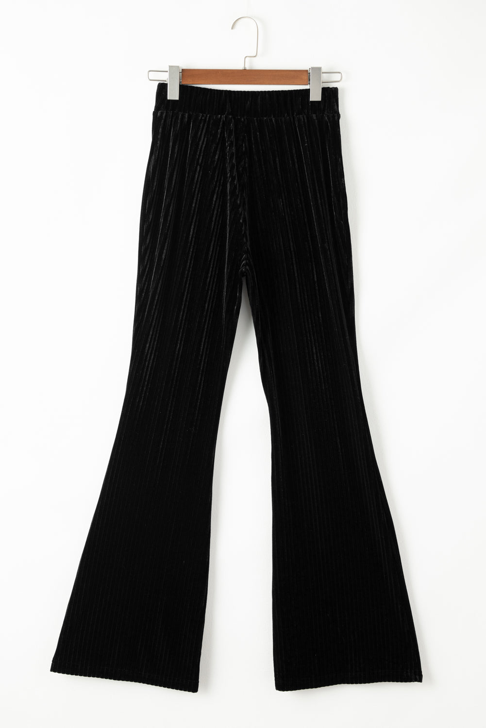Black High Waist Flare Corduroy Pants