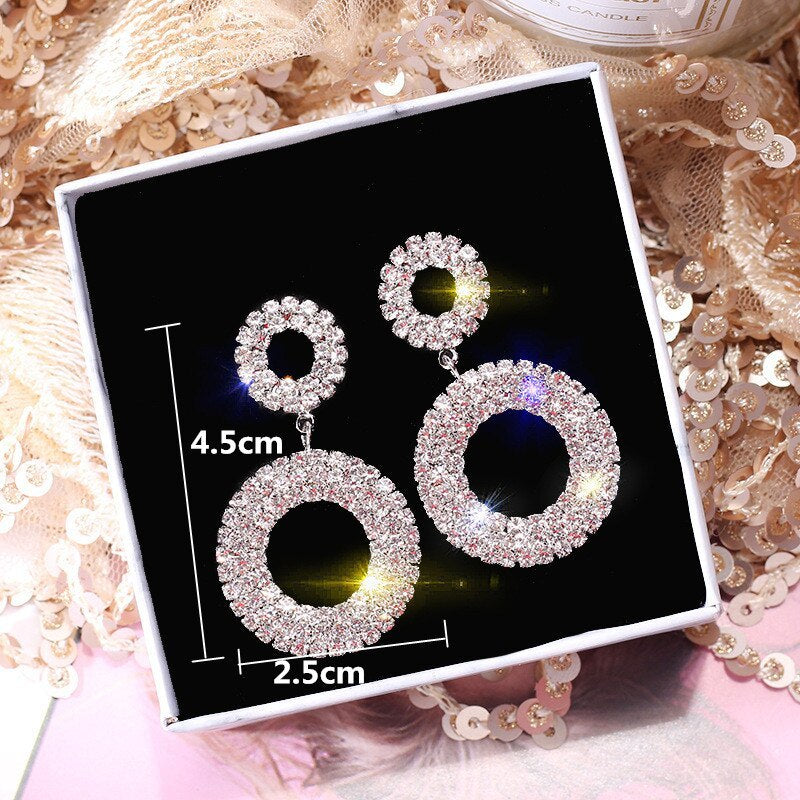 Double Hoop Rhinestone Earrings