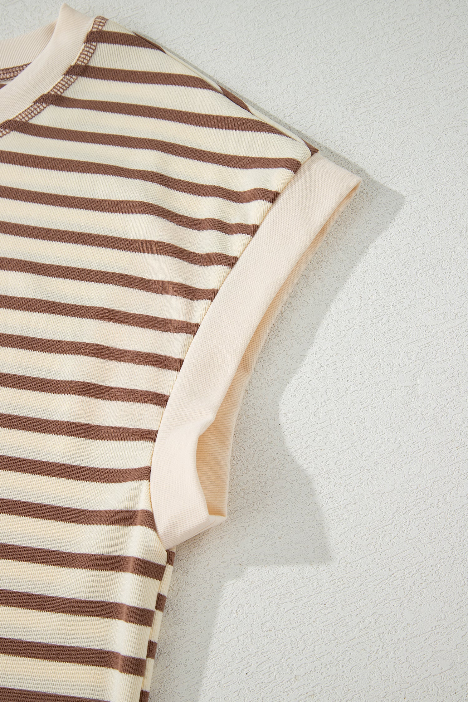 Brown Stripe Half Buttons Top and Shorts Set Dear-Lover Dropshipping Two Piece Sets/Short Sets