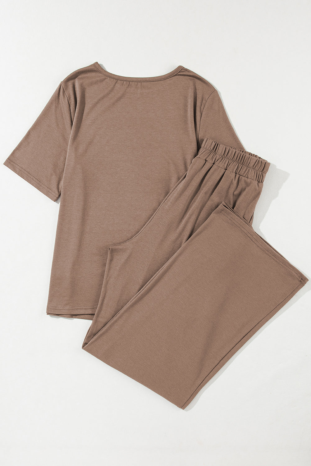 Smoke Gray 2pcs Wide Leg Pants Set