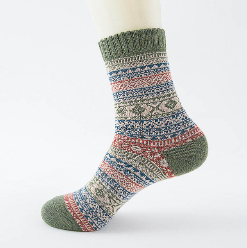 Striped Winter Wool Socks