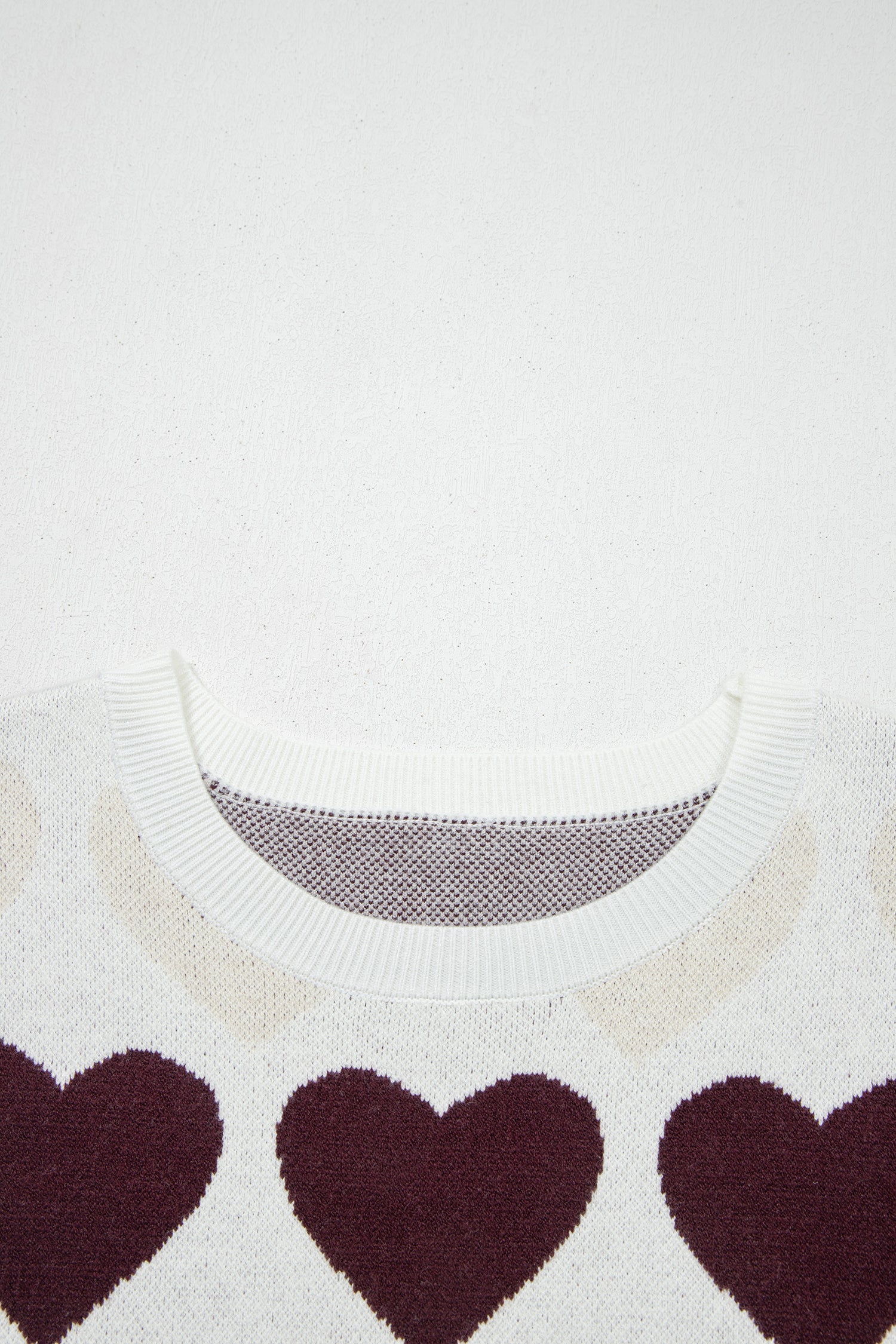 White Valentine Heart Short Sleeve Sweater Dear-Lover Dropshipping Sweaters & Cardigans/Short Sleeve Sweaters