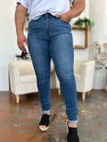 Plus Size Cuffed Hem Skinny Jeans Medium Bazarre Mart Cuffed Hem Skinny Jeans