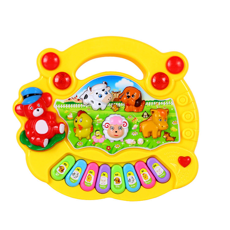 Yellow See & Say Type of Toy with Piano Keys