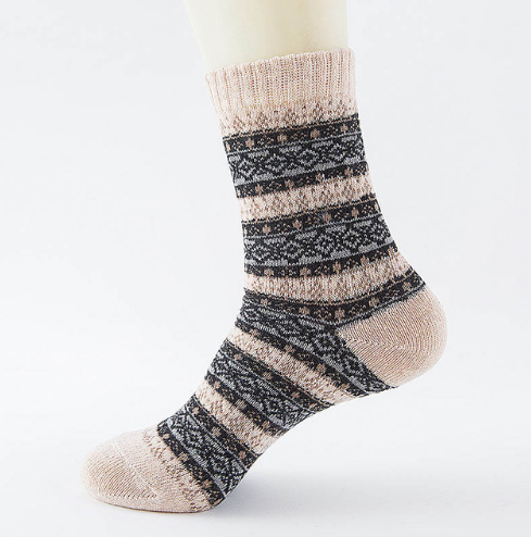 Striped Winter Wool Socks