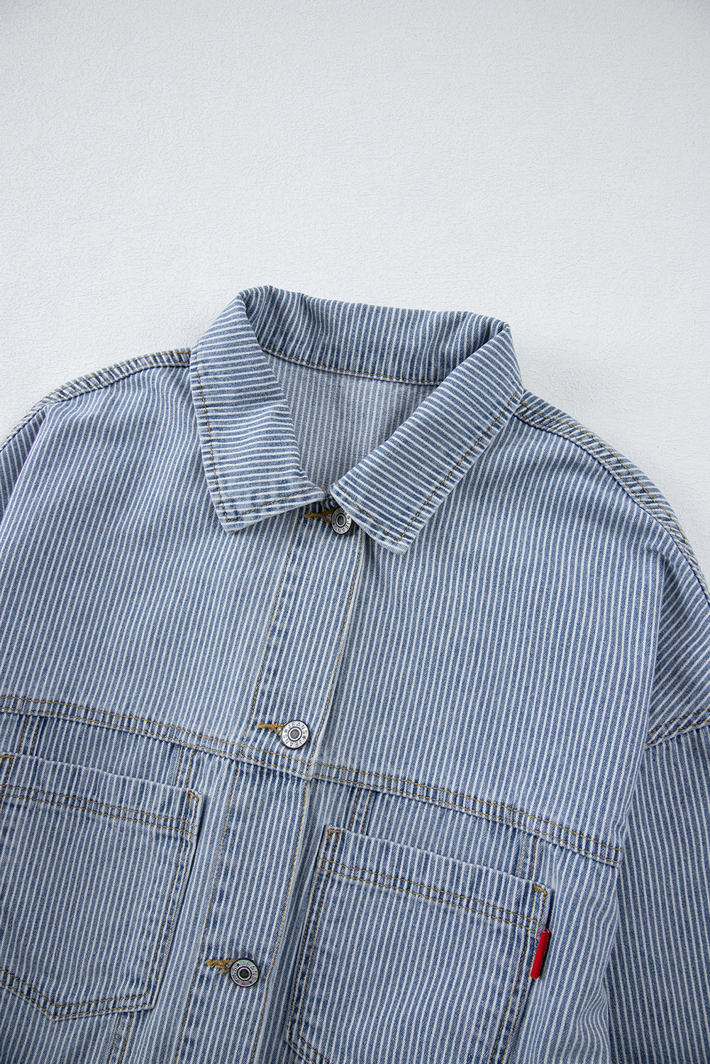 Blue Striped Denim Jacket