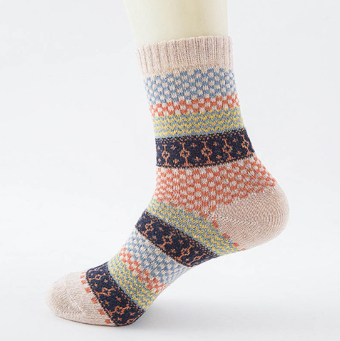 Striped Winter Wool Socks