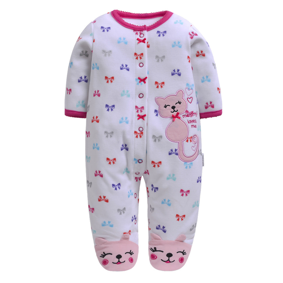 White Pink Bow Happy Cat PJs