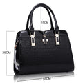 Ladies PU Crocodile Handbag Black Bazaare Mart Alligator Handbag