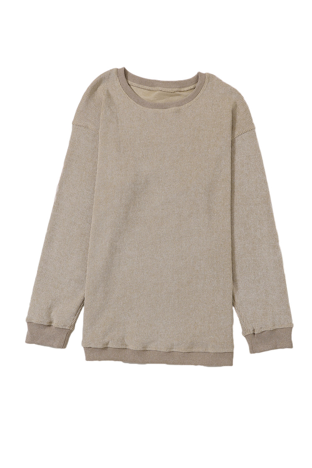 Plain Corded Crew Neck Sweatshirt