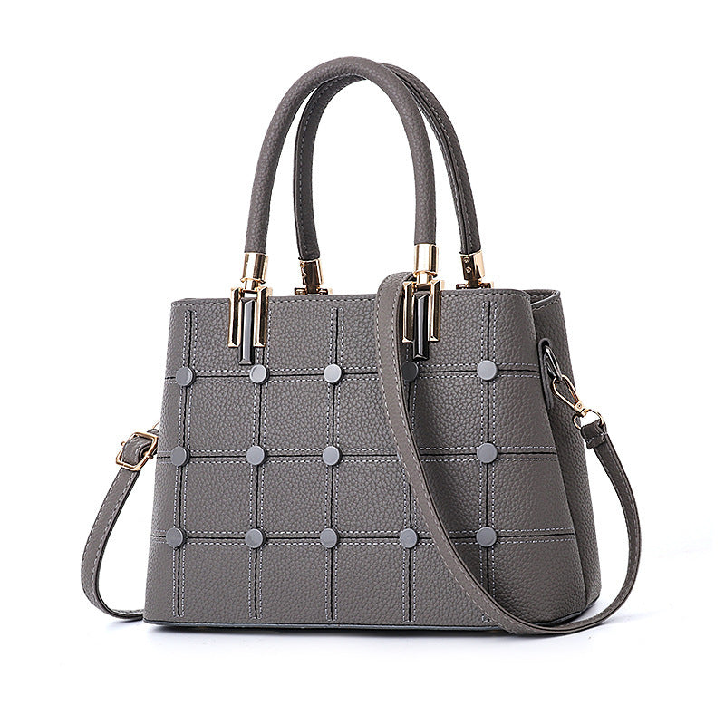 Plaid Rivet Handbag