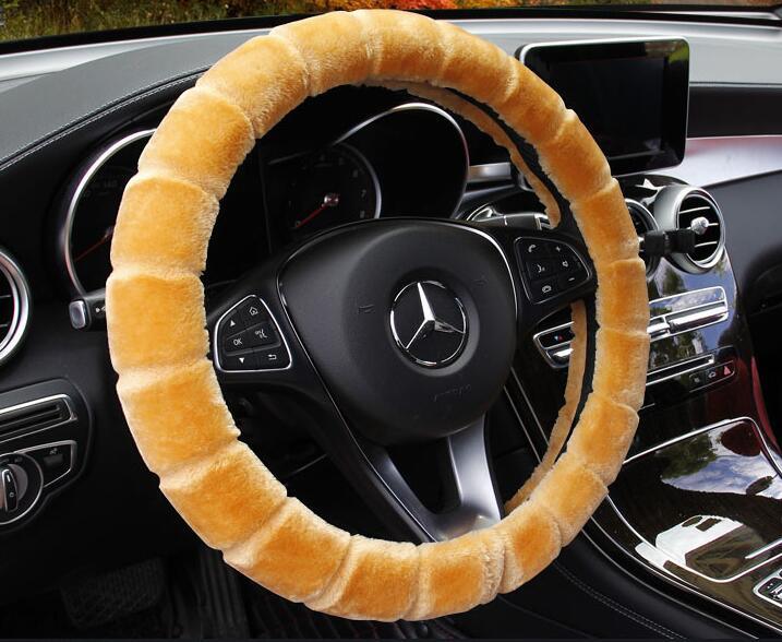 Velvet Warm Grip Steering Wheel Cover Gold CJ Dropshipping Steering Wheel Cover