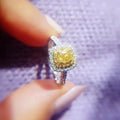 Square Zircon-Framed Faux Citrine Fashion Ring Platinum CJ Dropshipping Fashion Ring
