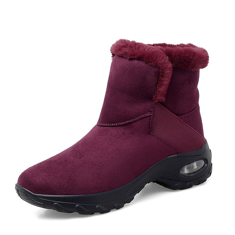 Faux Suede and Fur Snow Boots