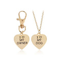 I Love My Owner Collar, I love My Dog Necklace Set Gold CJ Dropshipping Jewelry