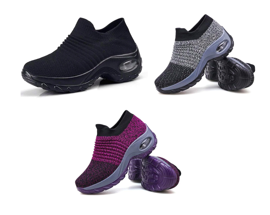 Breathable Slip On Knit Walking Shoes