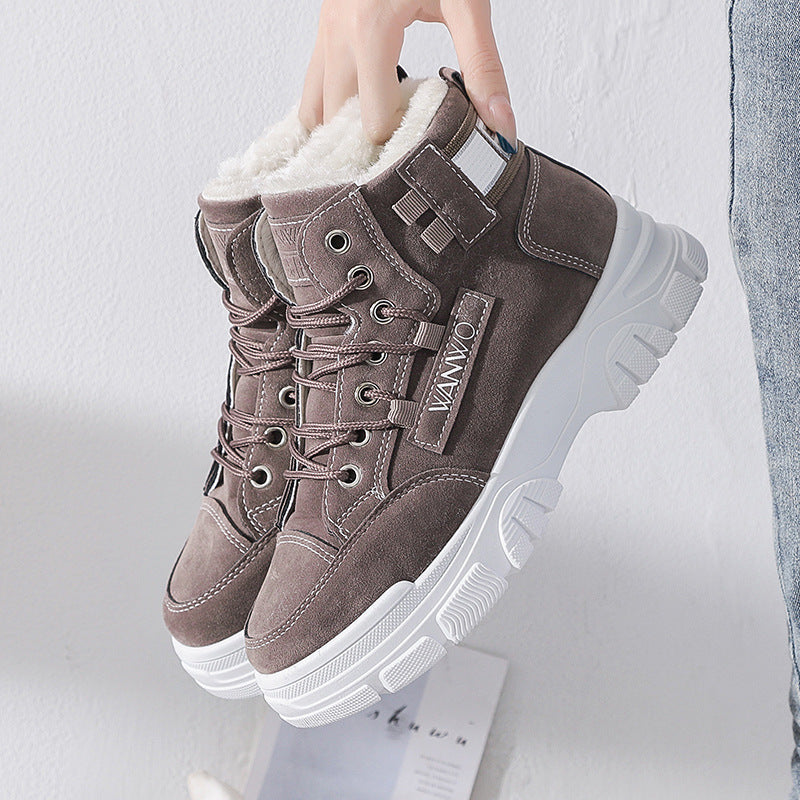 Women Warm Fur Lined High Top Boots