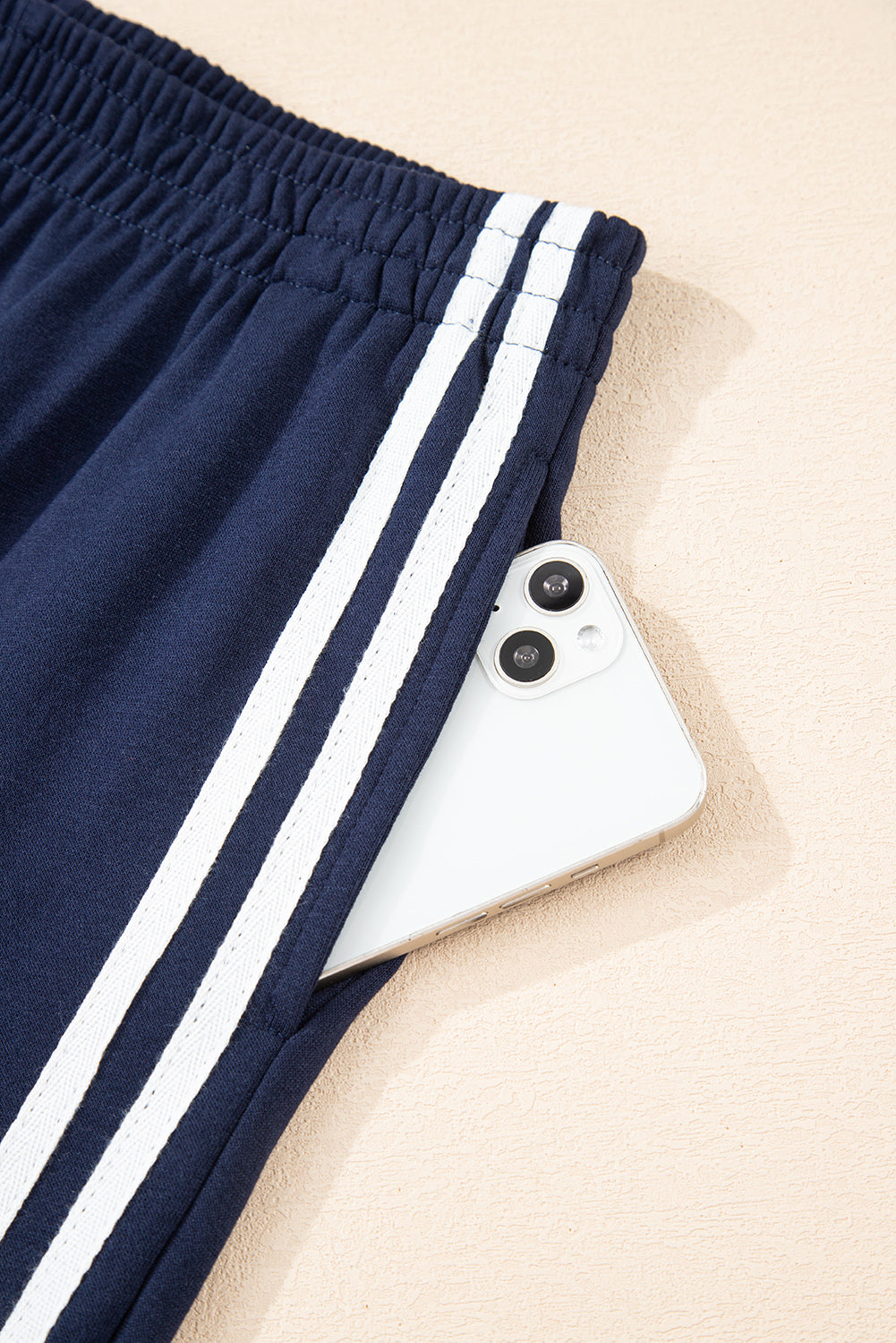 Navy Blue Varsity Striped Sweatsuit