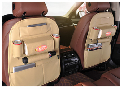 Camel PU Leather Car Seat Organizers