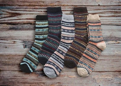 Striped Winter Wool Socks