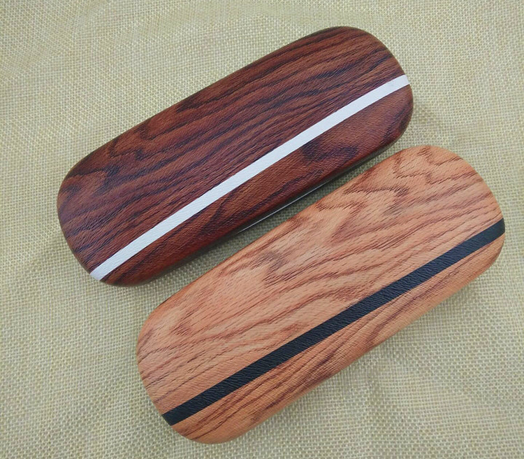 Wood grain glasses case