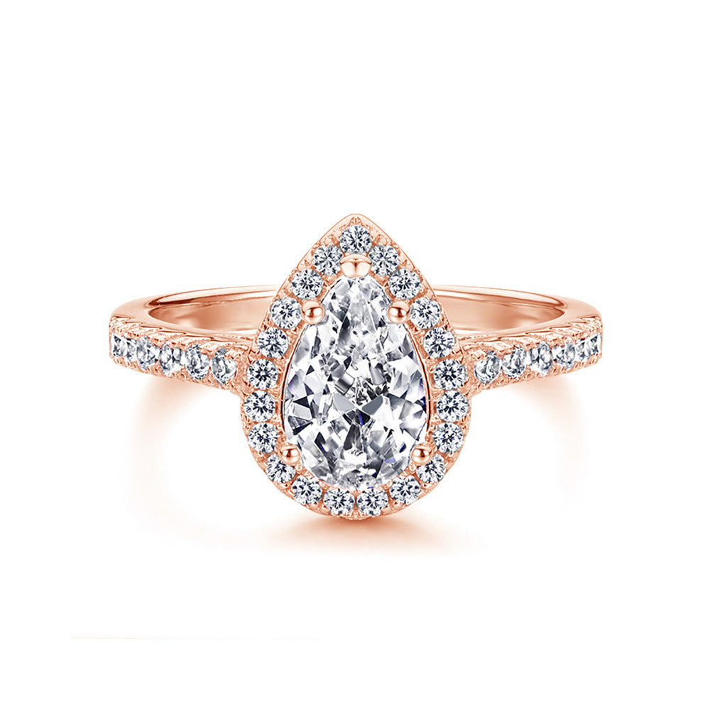 Lady's Pear Shaped Zirconia Fashion Ring