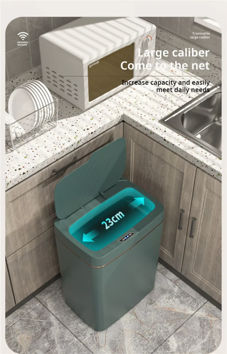 15L Smart Auto Bathroom Trash Can - Bazaare Mart