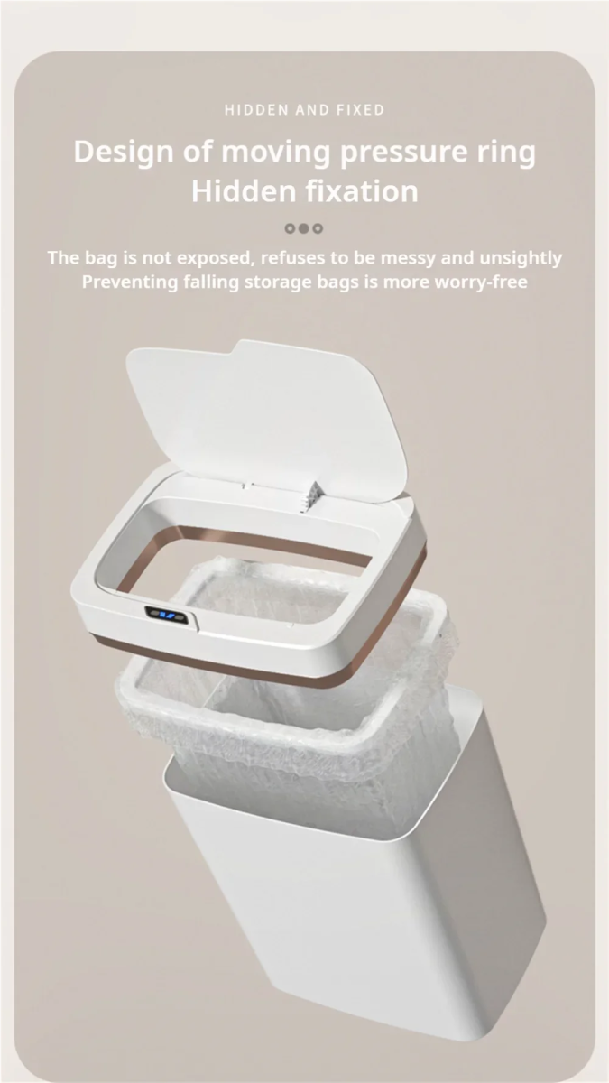 15L Smart Auto Bathroom Trash Can - Bazaare Mart