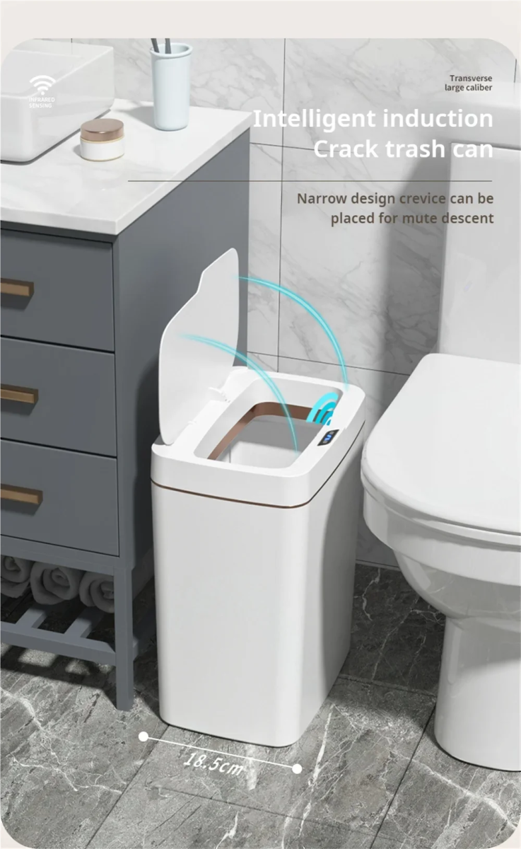 15L Smart Auto Bathroom Trash Can - Bazaare Mart