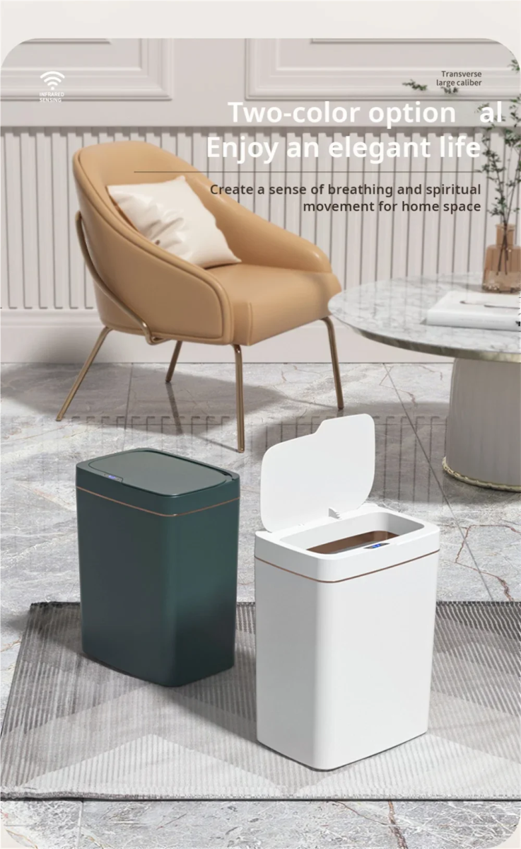 15L Smart Auto Bathroom Trash Can - Bazaare Mart